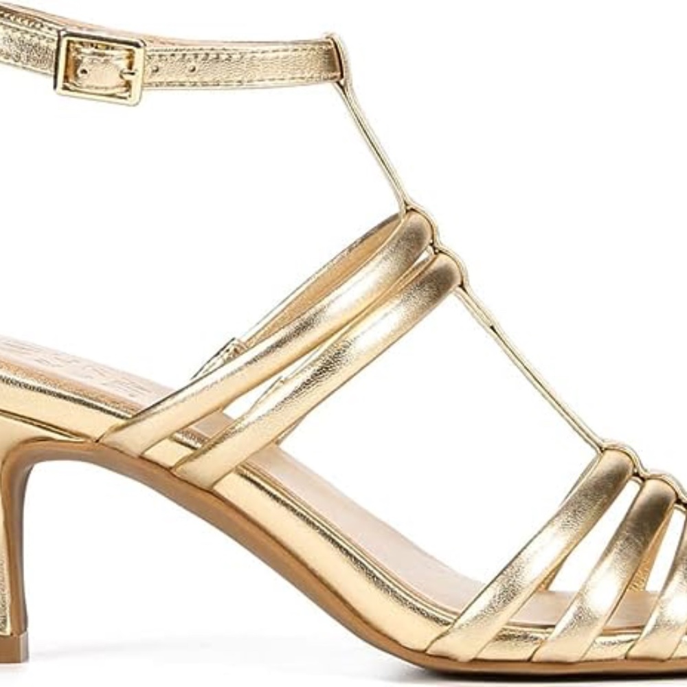 Naturalizer Starla Leather Ankle T-Strap Sandals Square Toe